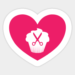 Scissors In A Cupcake Sticker